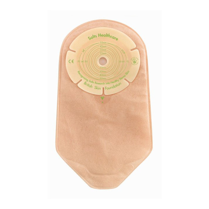 Confidence Natural Advance® – worek urostomijny jednoczęściowy, płytka płaska z otworem do docięcia 13-70 mm, z aloesem